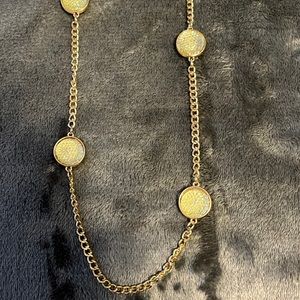 Druzy charming Charlie gold necklace